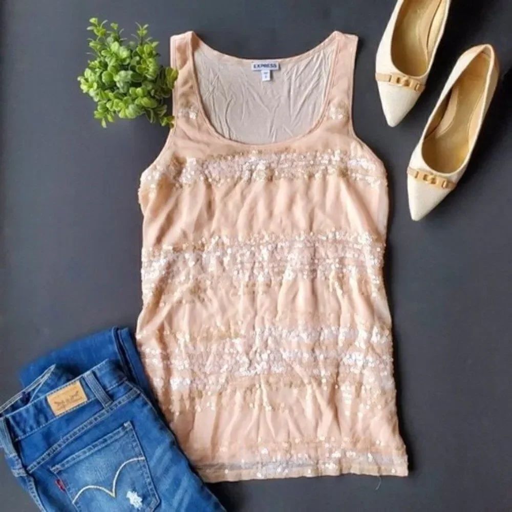 Express Sequined Tank Top blouse - Picture 2 of 9